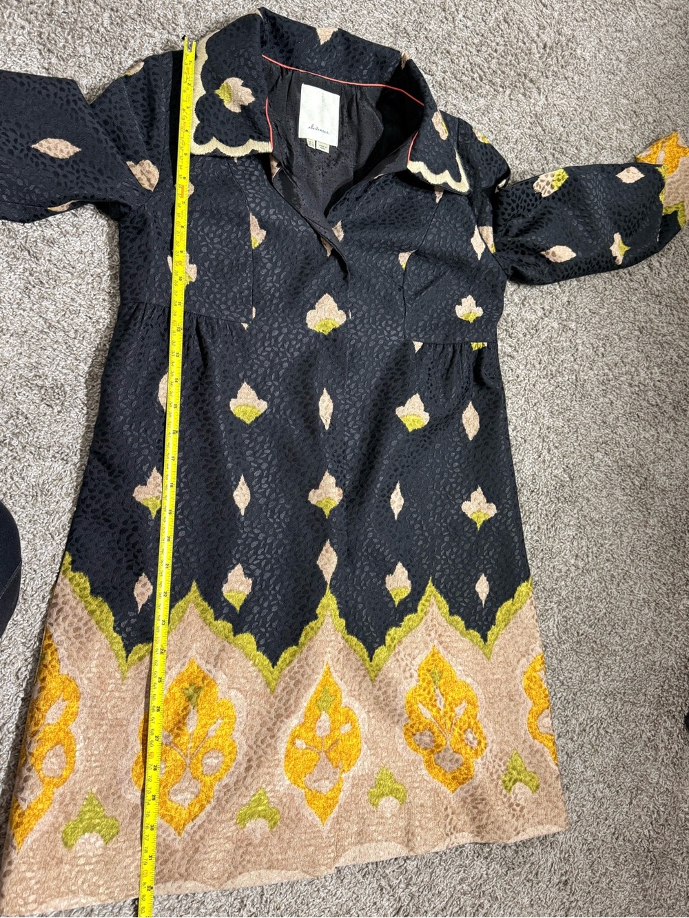 Anthropologie Elevenses Embroidered Silk Blend Coat Sz 0 - Picture 15 of 15